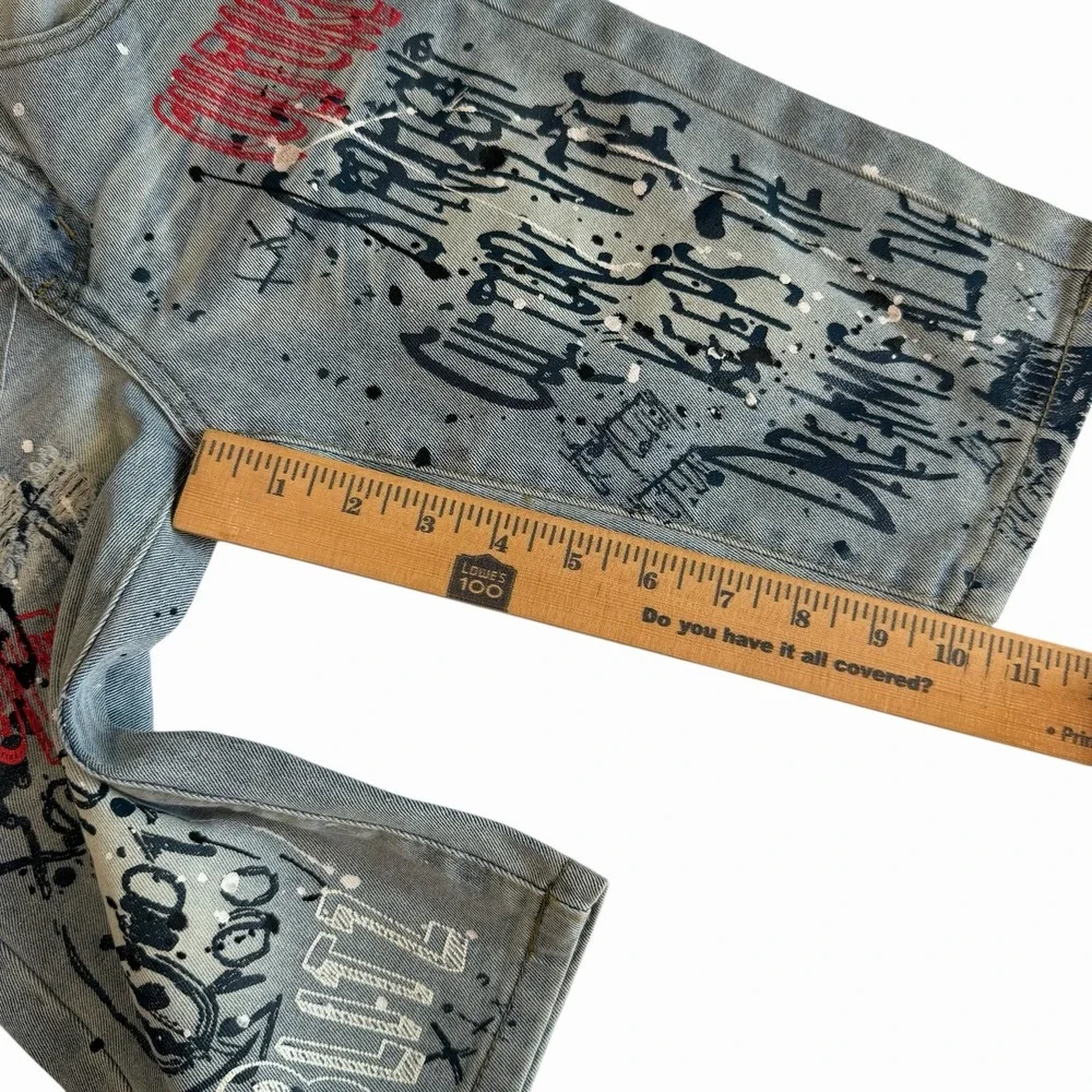 Rock Salt Young Boys Kids Distressed Denim Paint Culture Vibes Shorts Size 8